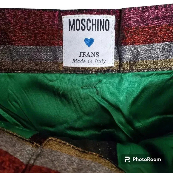 Moschino Rainbow Metallic Striped Mini Skirt M - Picture 5 of 10